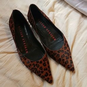 Walter Steiger pony hair pointed flats.